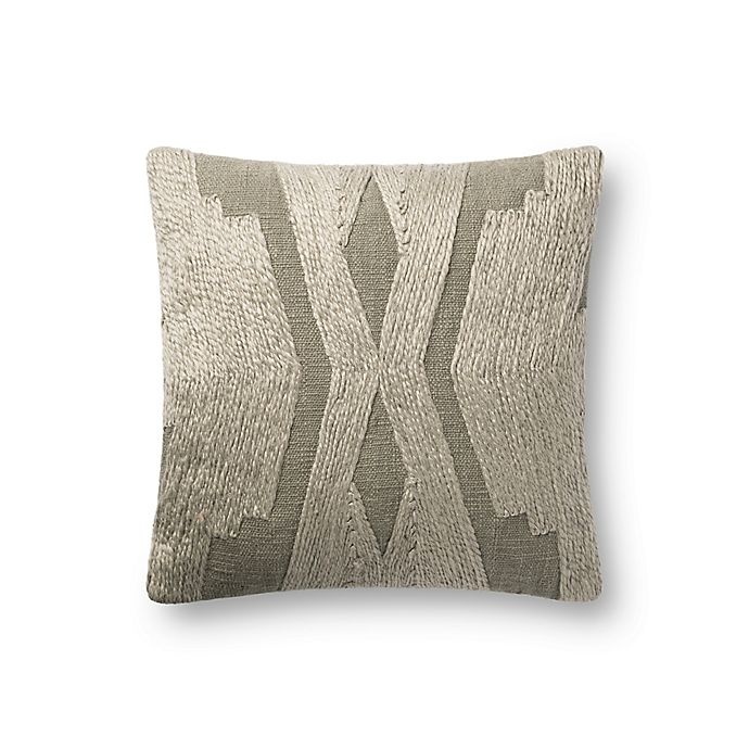 slide 1 of 1, Magnolia Home By Joanna Gaines Leona Square Throw Pillow - Olive, 1 ct