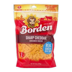 Borden Sharp Cheddar Regular Cut Shreds, 8oz