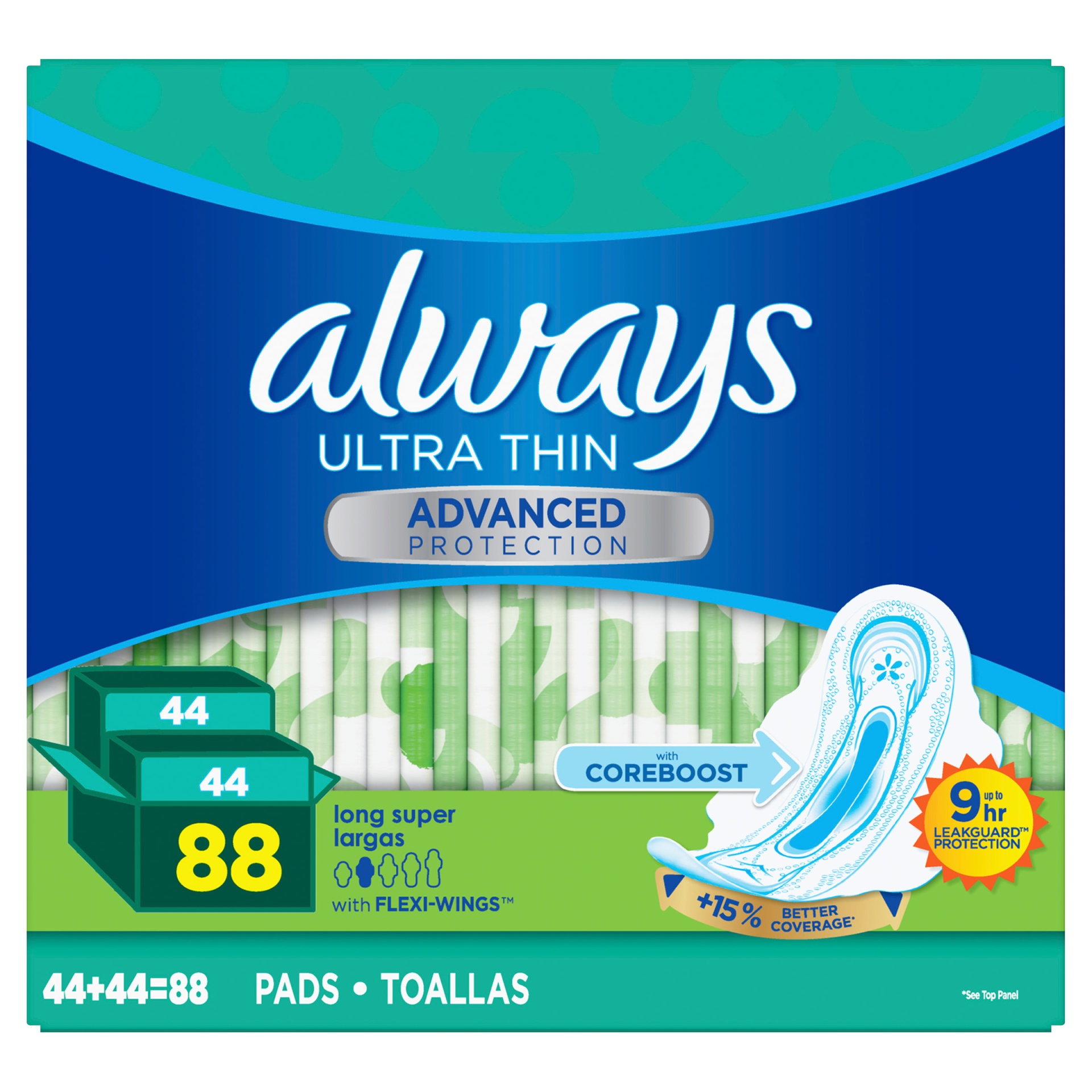 slide 1 of 1, Always Procter And Gamble Always Ultra-Thin Advanced Protection, 2, 44 ct