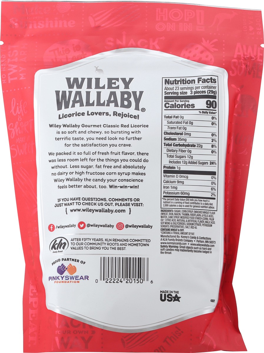 slide 2 of 13, Wiley Wallaby Soft & Chewy Classic Red Licorice, 24 oz