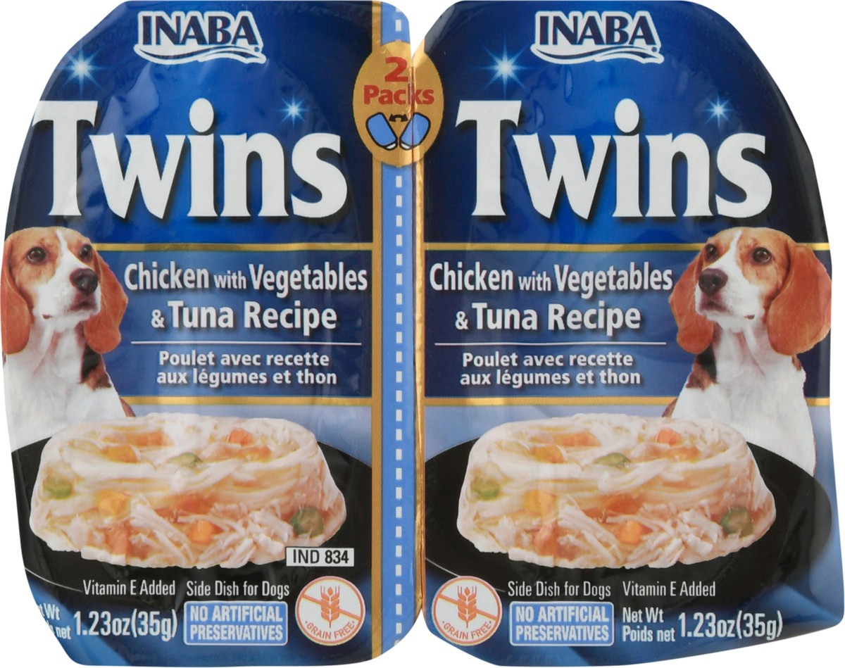 slide 3 of 11, Inaba Twins 2 Packs Chicken With Vegetables & Tuna Recipe Side Dish For Dogs 2 ea Pack, 2 ct