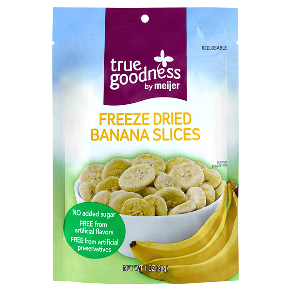 slide 1 of 3, True Goodness Freeze Dried Banana Slices, 1 oz