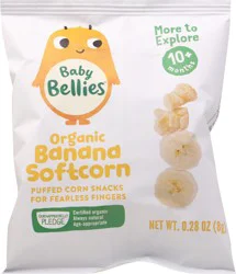 Little Bellies Baby Bellies Organic Softcorn Baby Snack, Banana, Pack of 7 Individual Snack Packs, 0.28 oz