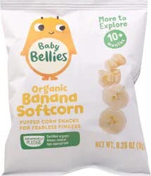 Little Bellies Baby Bellies Organic Softcorn Baby Snack, Banana, Pack of 7 Individual Snack Packs, 0.28 oz