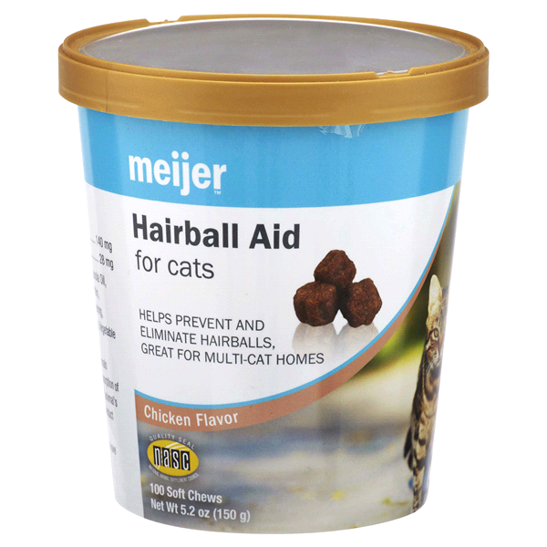 slide 1 of 1, Meijer Hairball Aid Plus Pumpkin for Cats, Soft Chew, 100 ct