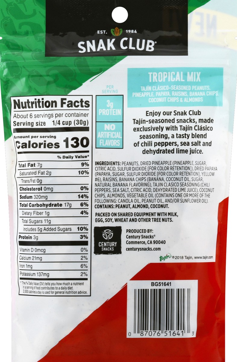 slide 2 of 6, Snak Club Tajin Tropical Mix, 6 oz