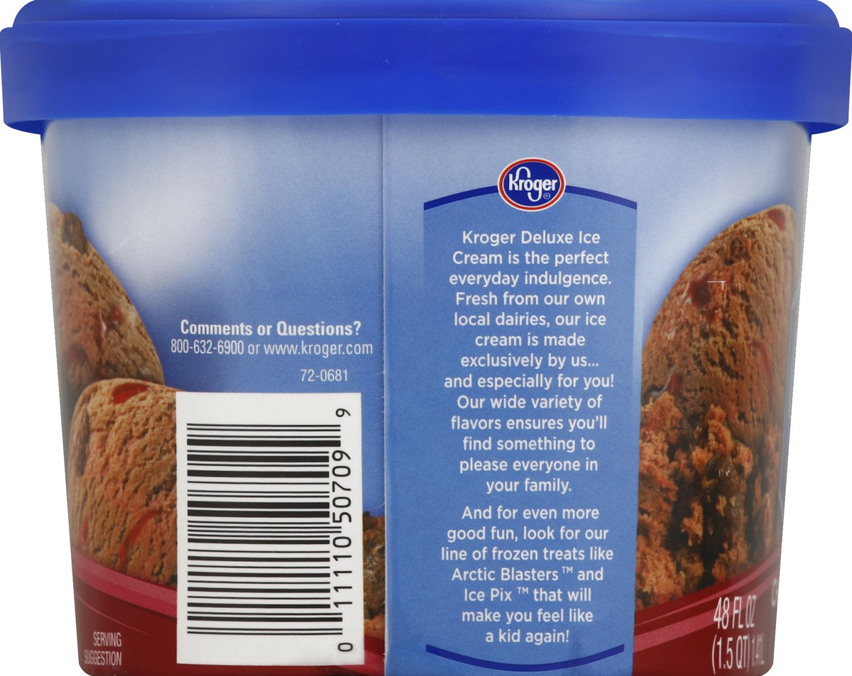 slide 3 of 6, Kroger Deluxe Chocolate Cherry Nut Truffle Ice Cream, 48 fl oz