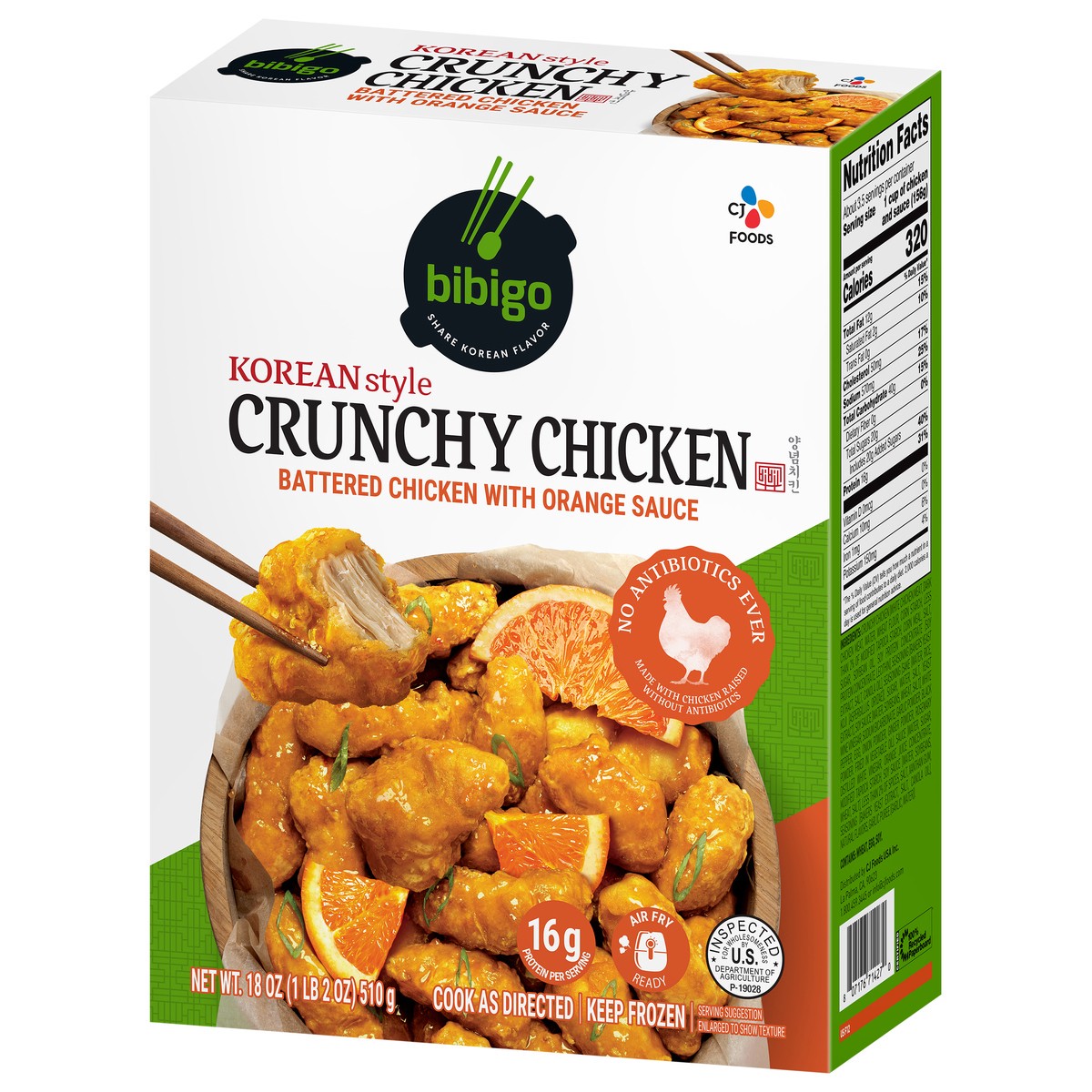slide 11 of 11, Bibigo Korean Chicken Crunchy With Orange Sauce, 18 oz