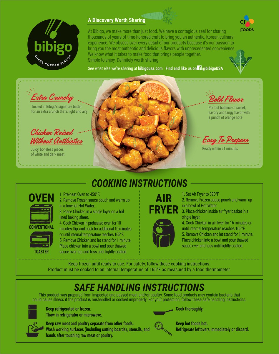 slide 10 of 11, Bibigo Korean Chicken Crunchy With Orange Sauce, 18 oz