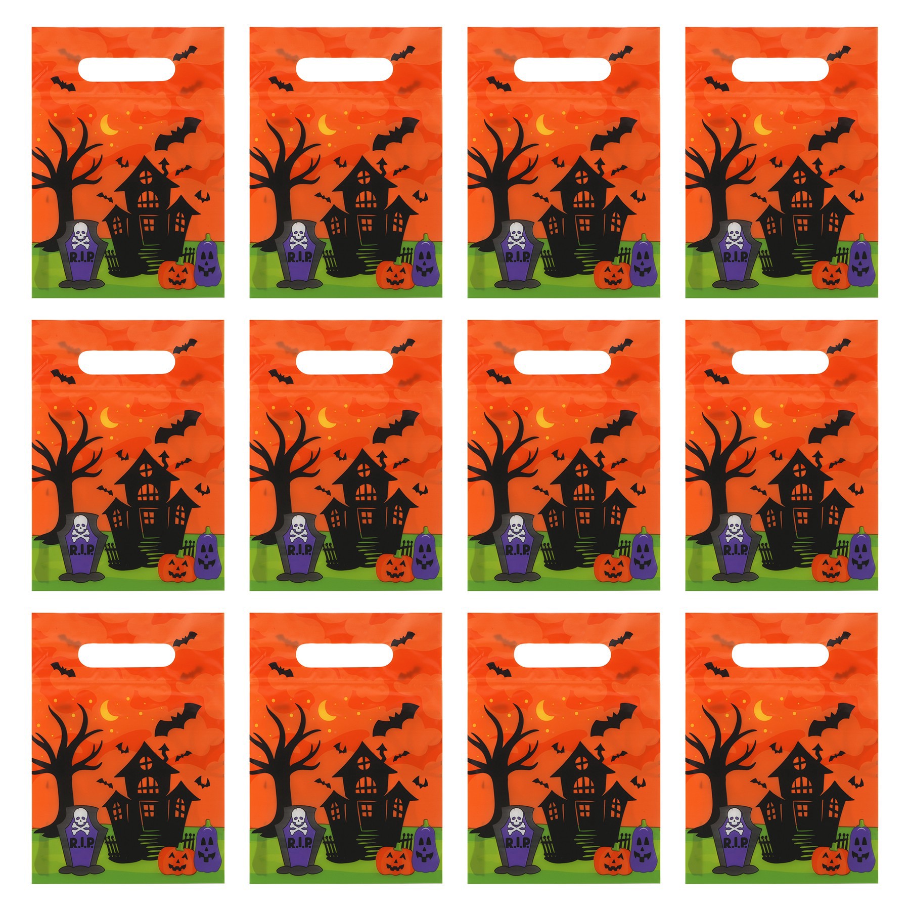 slide 2 of 2, Haunted House Treat Bags With Handles, 12ct. By Makery, 12 ct