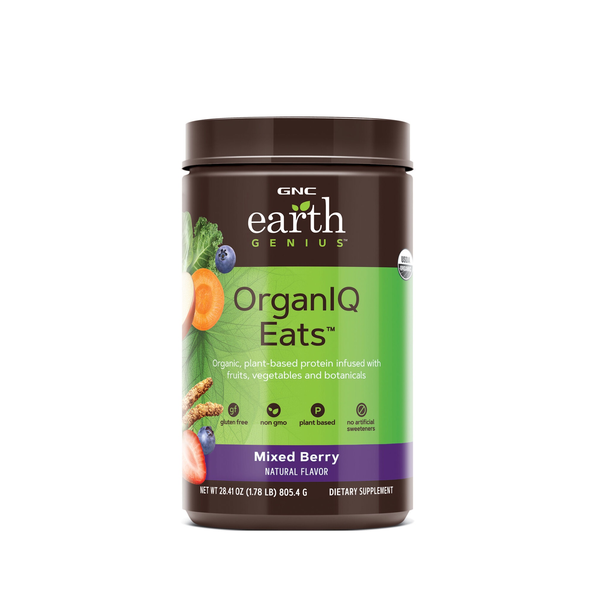 slide 1 of 1, GNC Earth Genius OrganIQ Eats - Mixed Berry, 1 ct