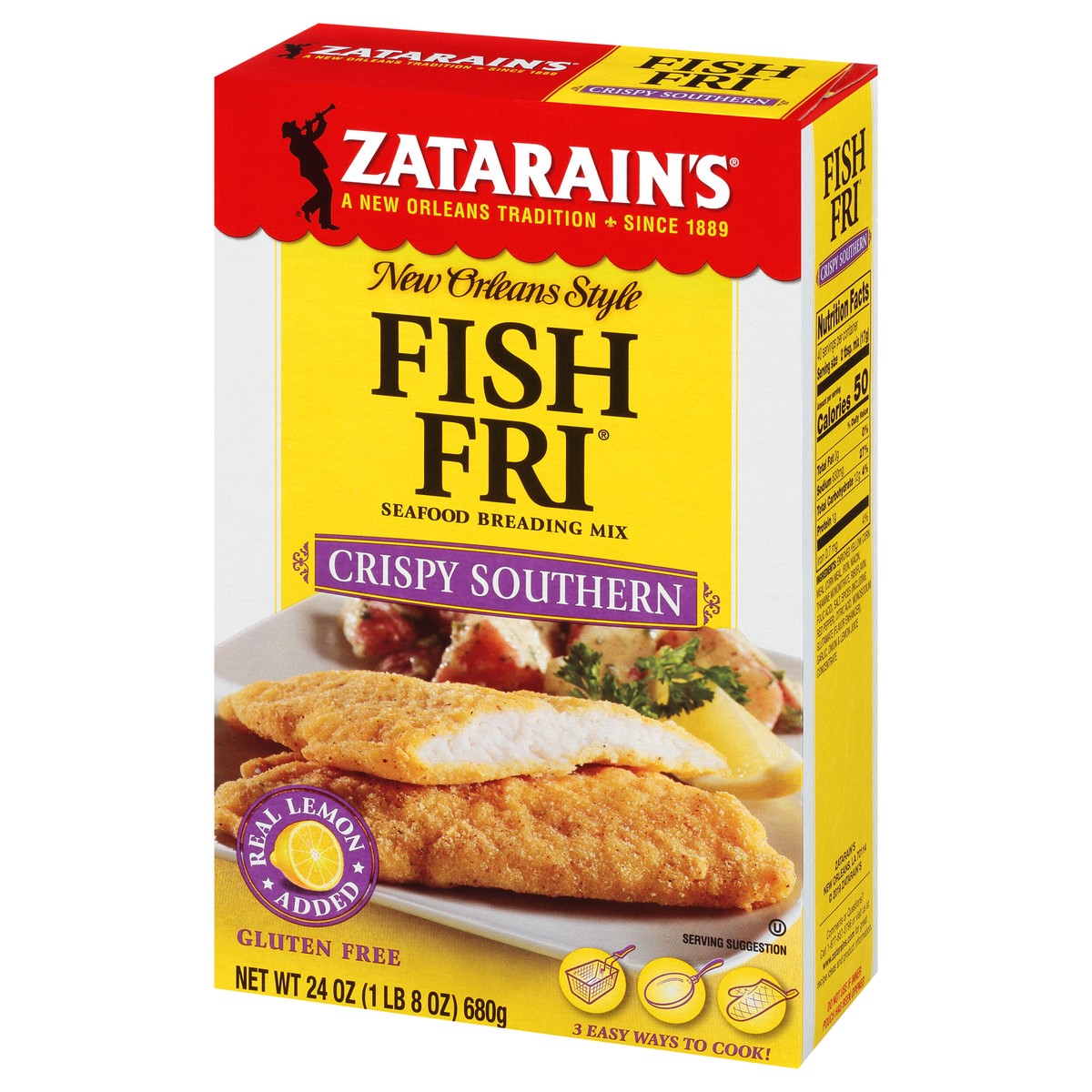 slide 5 of 9, Zatarain's Fish Fry - Crispy Southern, 24 oz