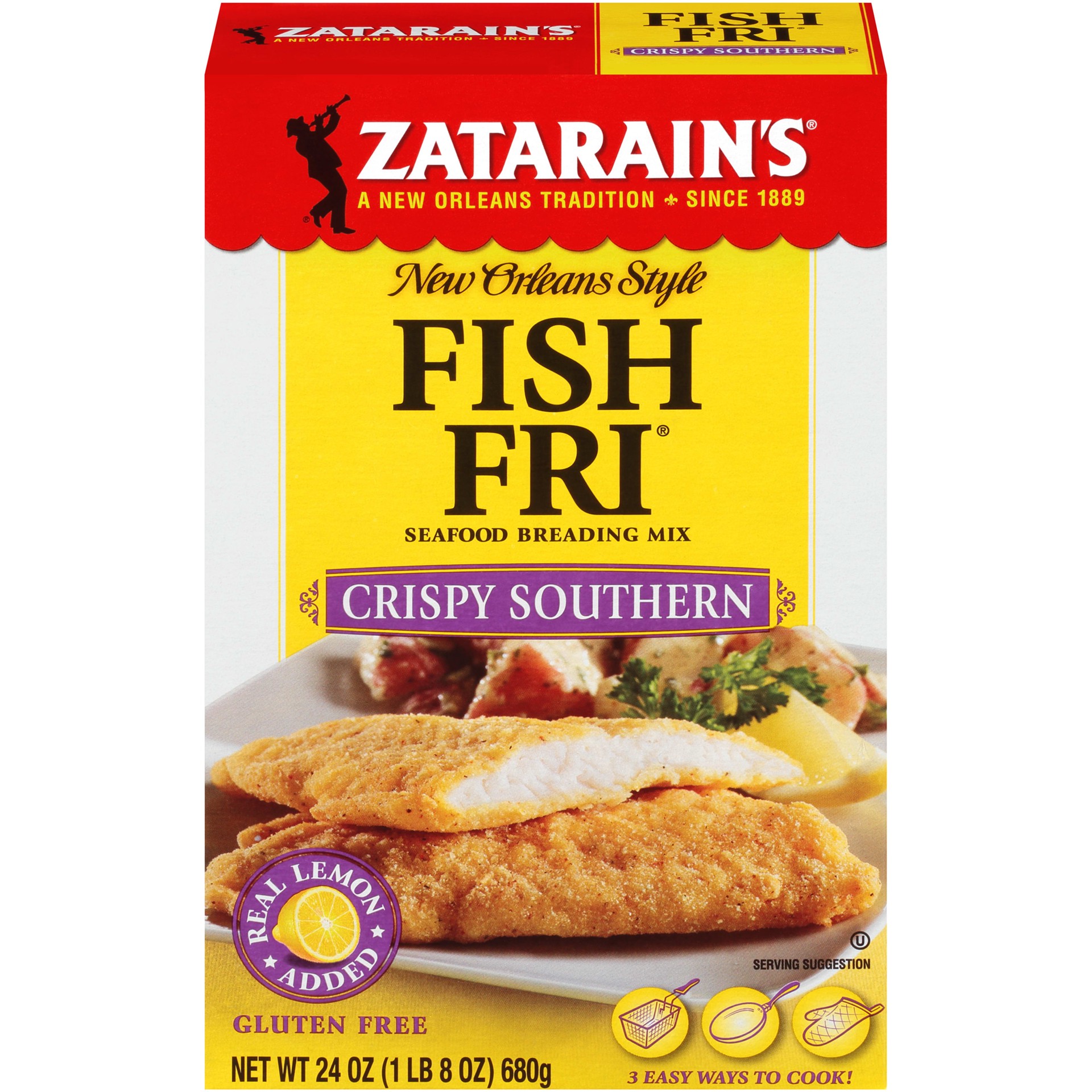 slide 1 of 9, Zatarain's Fish Fry - Crispy Southern, 24 oz