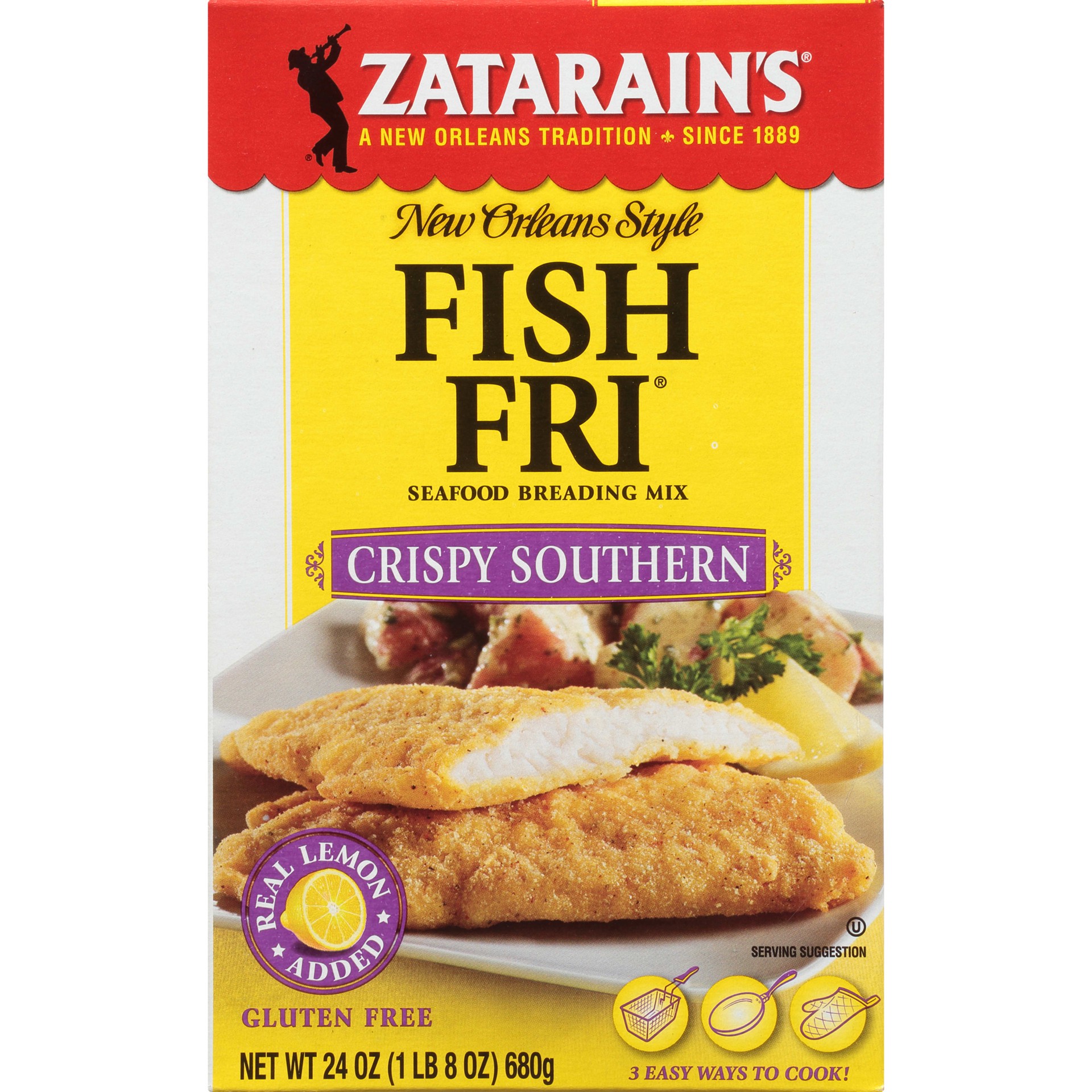 slide 1 of 9, Zatarain's Fish Fry - Crispy Southern, 24 oz