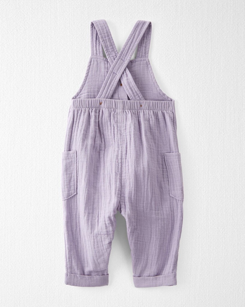 slide 2 of 4, Littleplanet Baby Organic Cotton Gauze Overalls in Lilac Lilac 12M, 1 ct