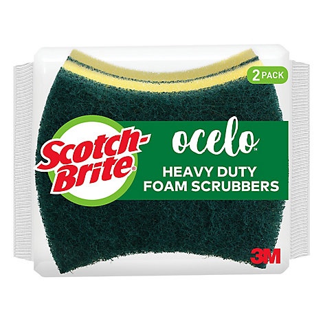 slide 1 of 1, Ocelo Foam Scrubbers Heavy Duty, 2 ct