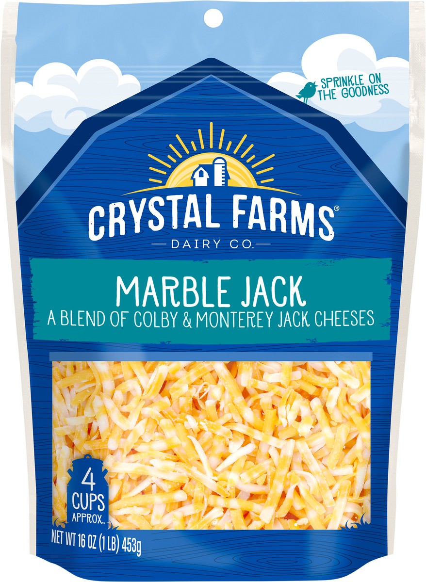 slide 4 of 6, Crystal Farms Cheese, Marble Jack, 16 oz