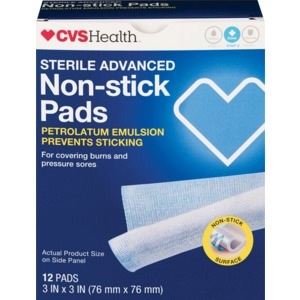 slide 1 of 1, CVS Health Sterile Advanced Latex-Free Non-Stick Pads 3 In X 3 In, 12 ct