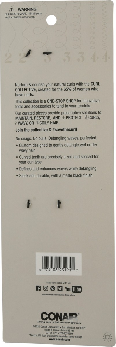 slide 4 of 9, Conair Curl Collective Wavy Comb Black, 1 ct