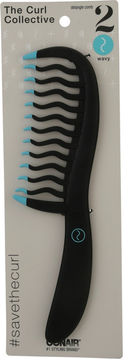 slide 2 of 9, Conair Curl Collective Wavy Comb Black, 1 ct