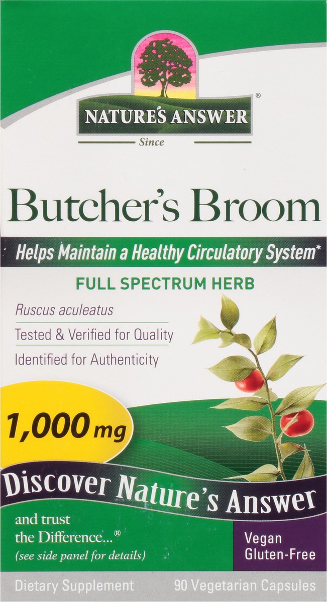 slide 3 of 14, Nature's Answer Butchers Broom Root 90VCap, 90 ct