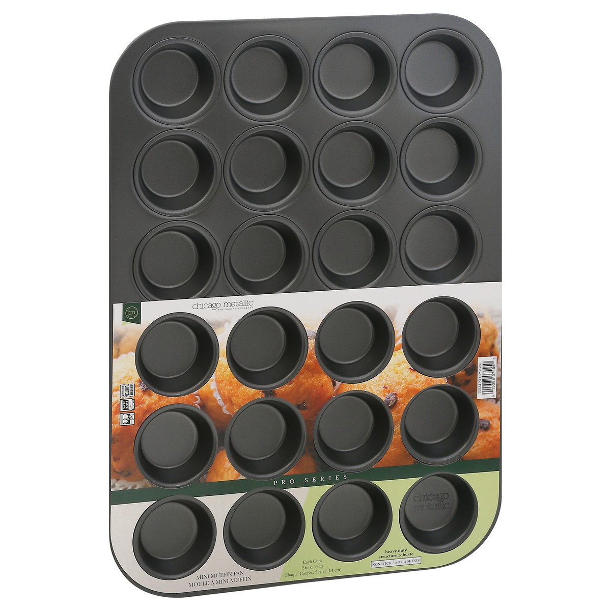 slide 2 of 9, Chicago Metallic 24 Cup Non-Stick Silver Mini Muffin Pan, 1 ct