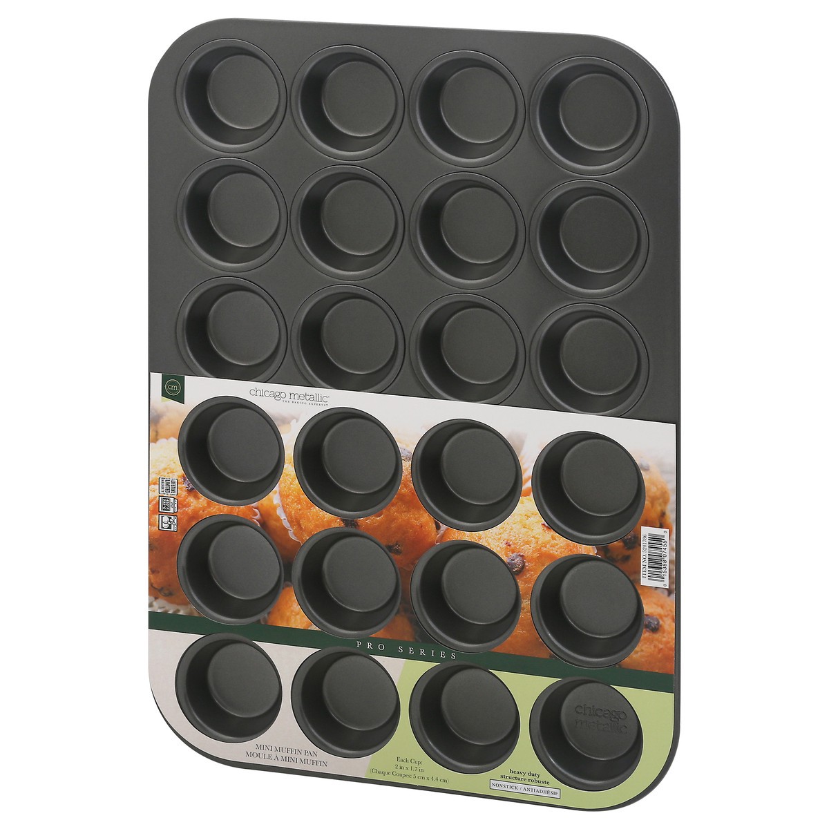 slide 8 of 9, Chicago Metallic 24 Cup Non-Stick Silver Mini Muffin Pan, 1 ct