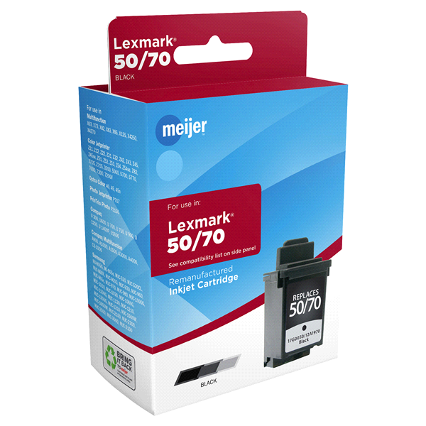 slide 1 of 1, Meijer Brand Lexmark #70/50 Inkjet Cartridge, Black, 1 ct