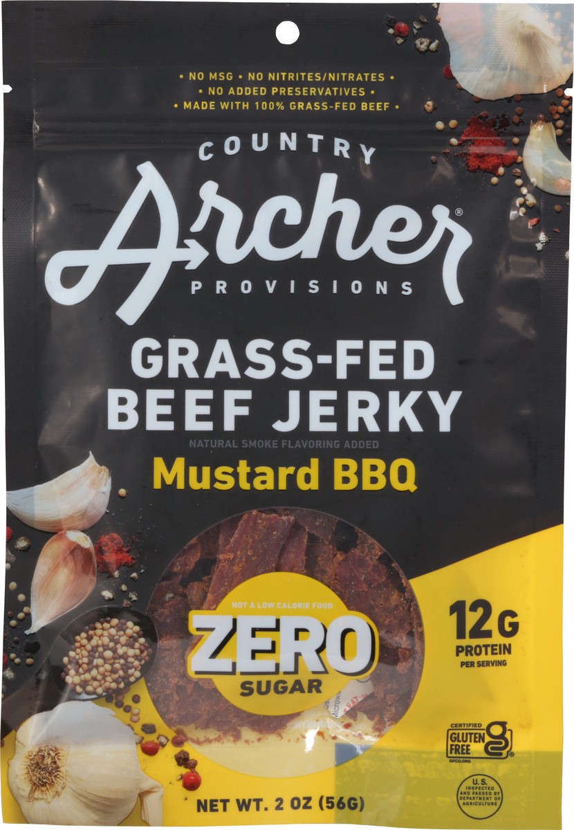 slide 12 of 13, Country Archer Zero Sugar Mustard Bbq Beef Jerky, 1 ct