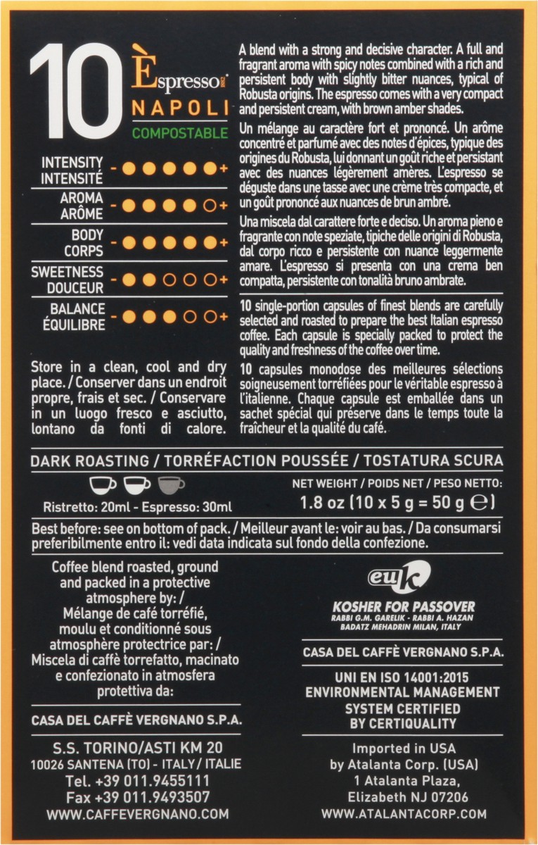 slide 3 of 12, Caffè Vergnano Espresso Capsules Napoli Coffee- 10 ct, 10 ct