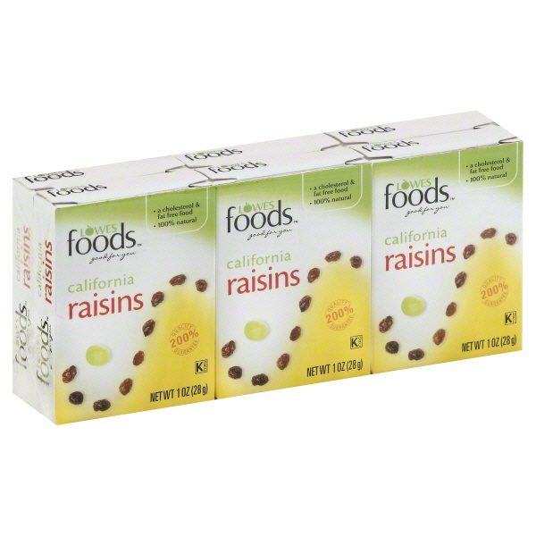 slide 1 of 1, Lowes Foods Raisins, 6 oz