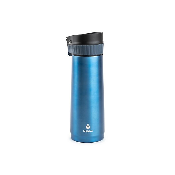 slide 1 of 1, Manna Organics Verve Push Travel Mug - Blue, 16 oz