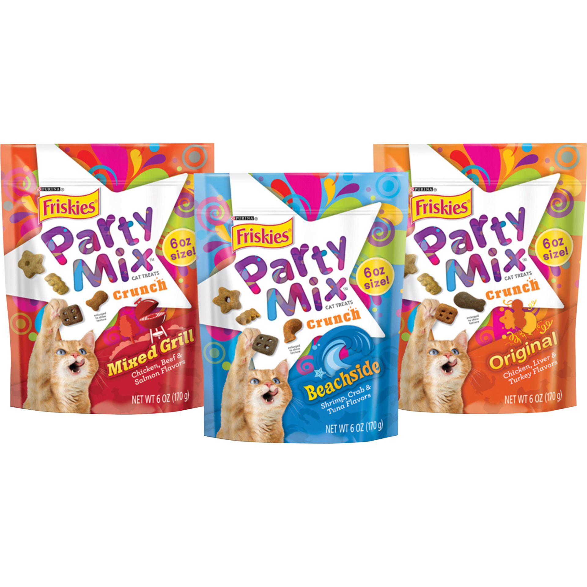 slide 1 of 1, Purina Friskies Cat Treats Variety Pack, Party Mix Crunch Greatest Hits, 18 oz