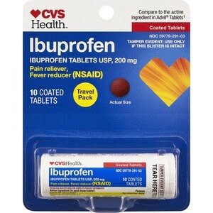 slide 1 of 1, CVS Health Ibuprofen Tablets 200Mg Coated, 10Ct, 10 ct