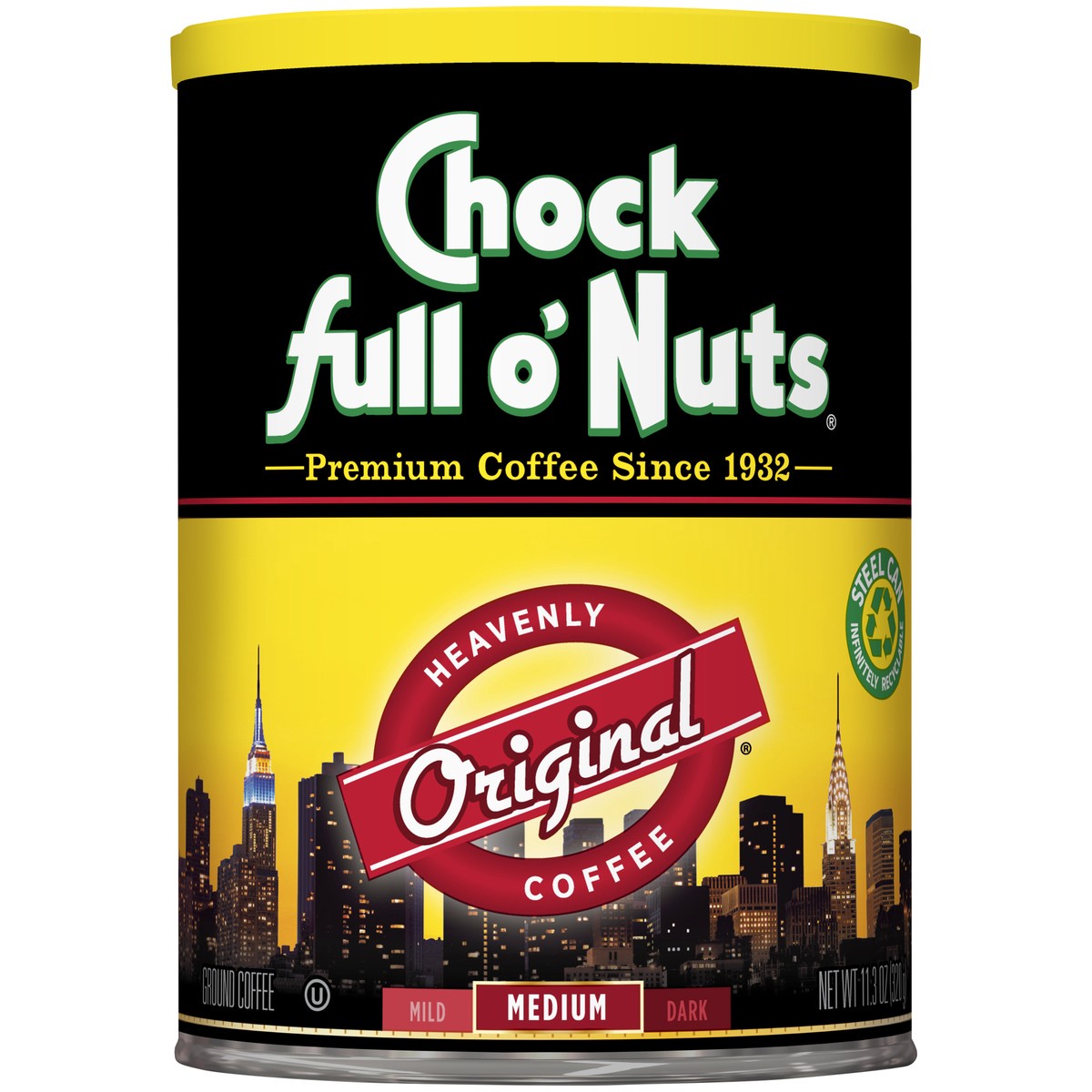 slide 7 of 7, Chock Full O' Nuts Chock Full o'Nuts Heavenly Coffee Original Medium Roast Ground Coffee - 11.3 oz, 11.3 oz