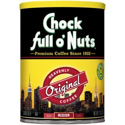 Chock Full O' Nuts Heavenly Coffee Original Medium Roast Ground Coffee 11.3 oz Canister