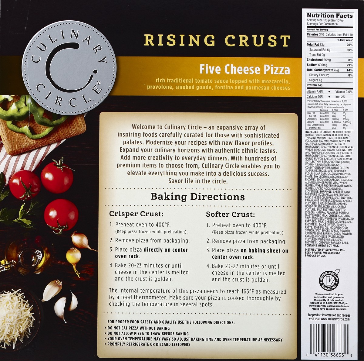 slide 2 of 6, Culinary Circle Rising Crust Five Cheese Pizza, 29 oz