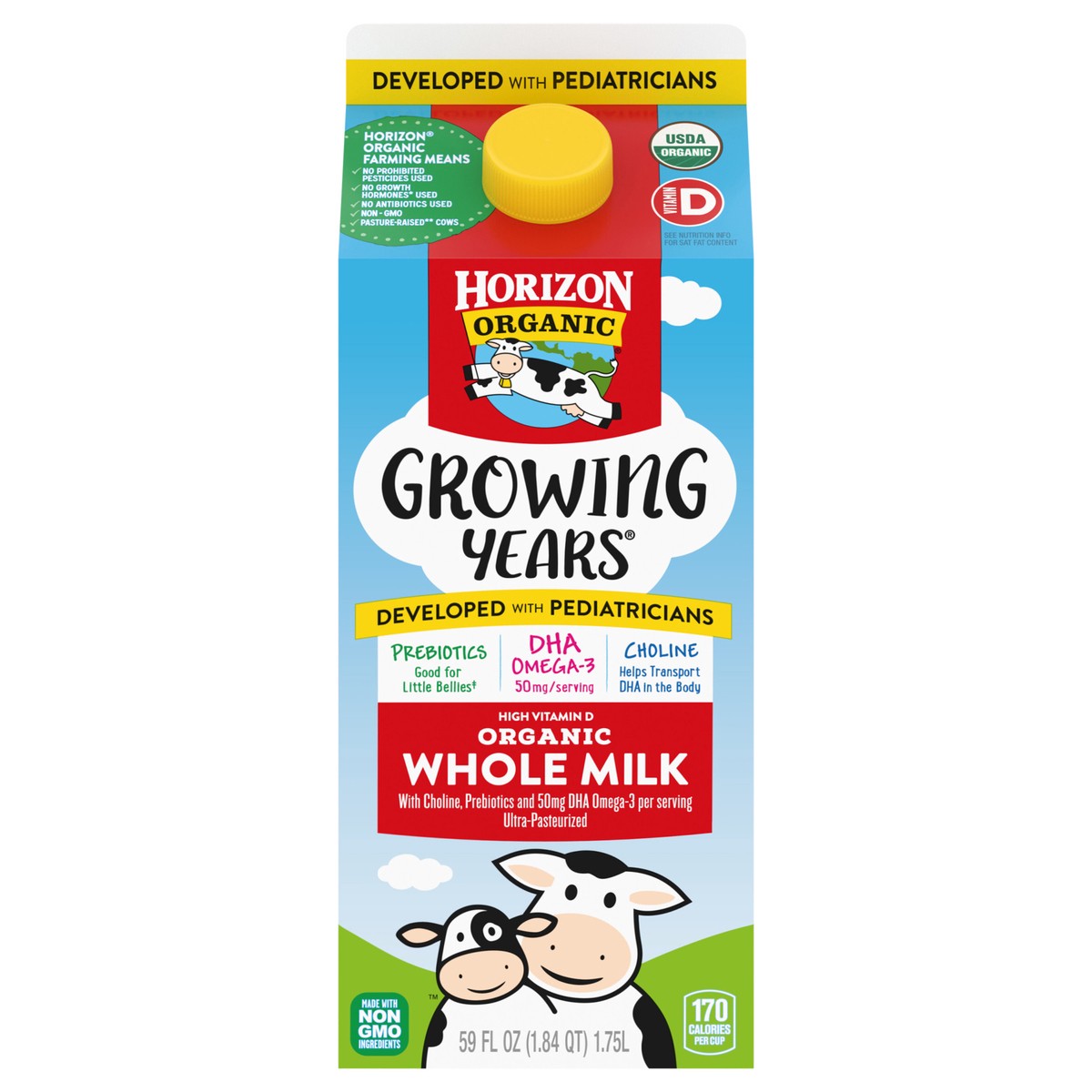 slide 1 of 5, Horizon Organic Growing Years Whole Milk with DHA Omega-3, 59 oz., 59 fl oz
