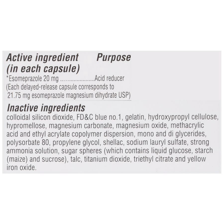 slide 5 of 5, Walgreens Esomeprazole Magnesium Acid Reducer Capsules 20Mg, 42 ct
