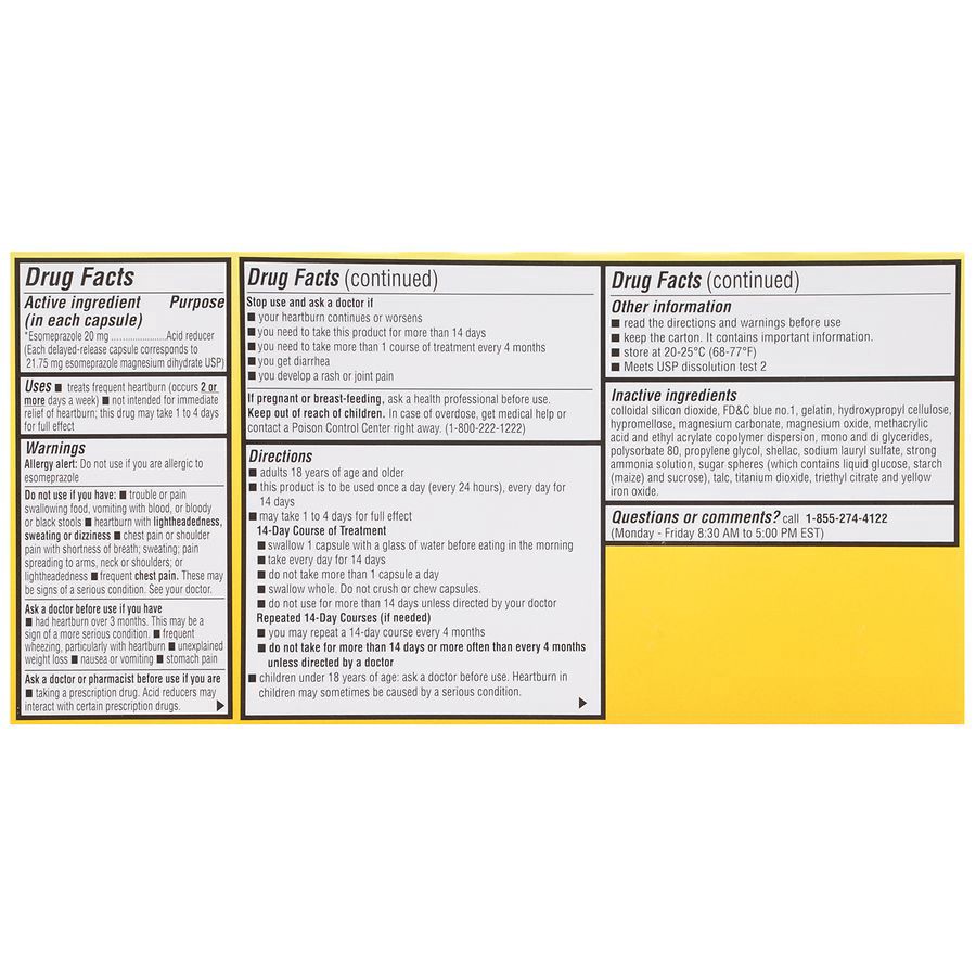 slide 2 of 5, Walgreens Esomeprazole Magnesium Acid Reducer Capsules 20Mg, 42 ct