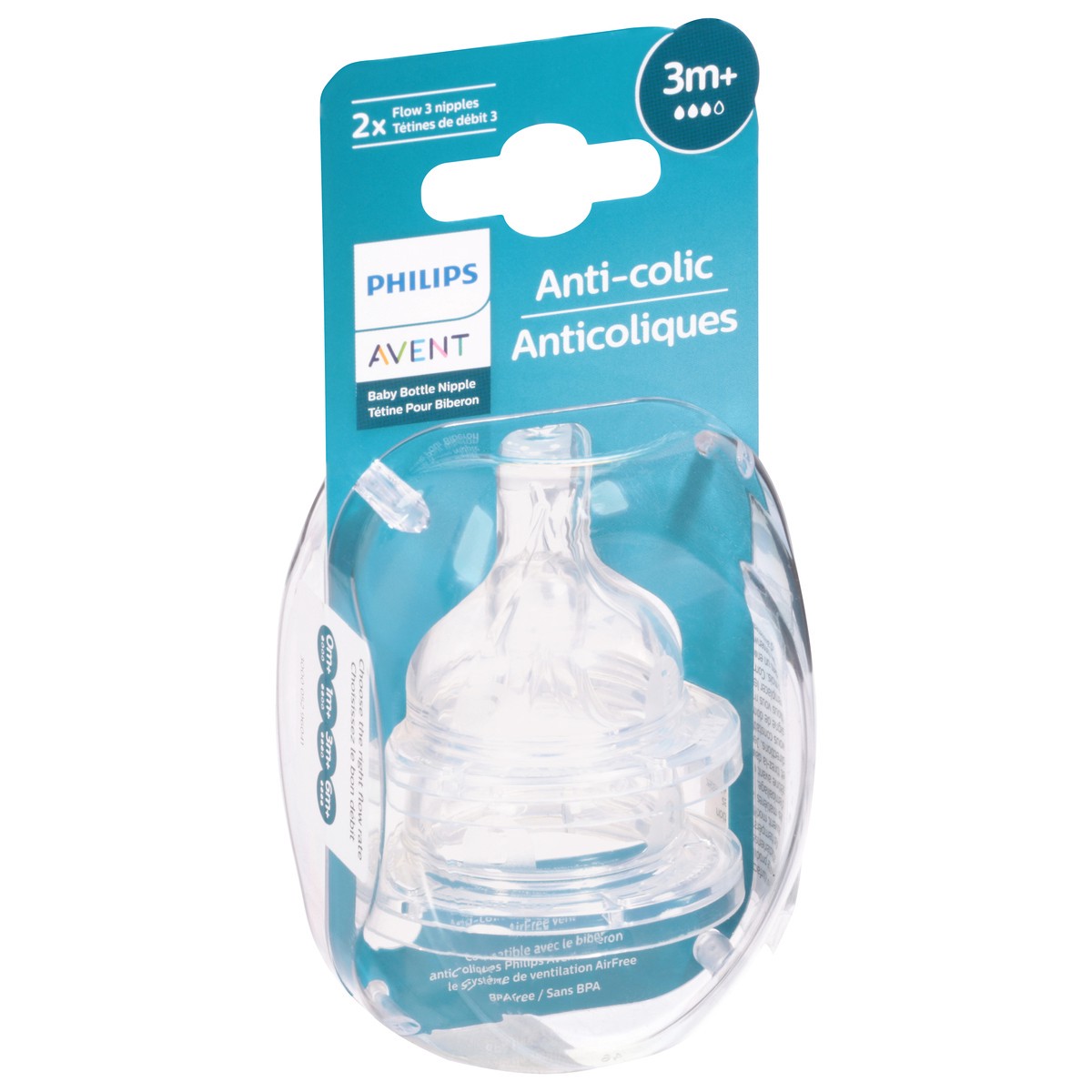 slide 7 of 9, Philips Avent 3 Months+ Anti-Colic Baby Bottle Nipple 2 ea, 2 ct