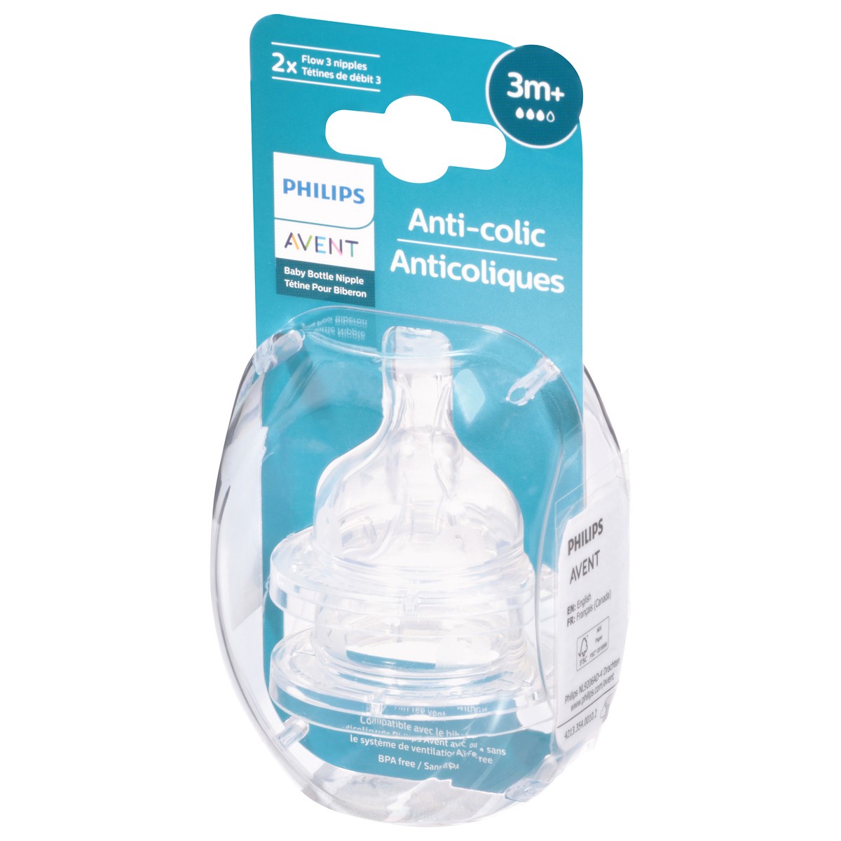 slide 4 of 9, Philips Avent 3 Months+ Anti-Colic Baby Bottle Nipple 2 ea, 2 ct