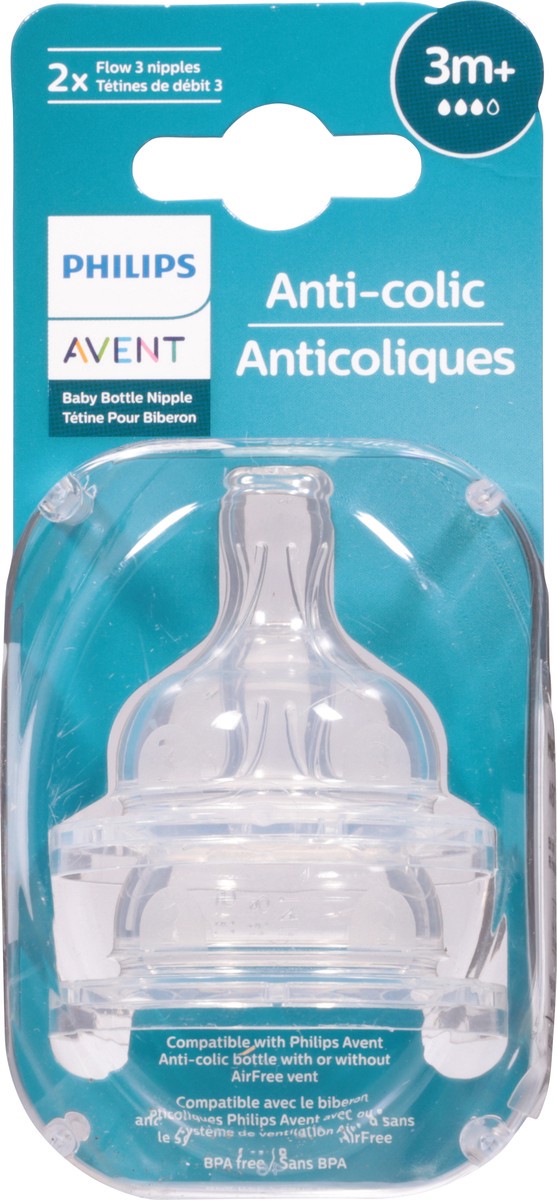 slide 2 of 9, Philips Avent 3 Months+ Anti-Colic Baby Bottle Nipple 2 ea, 2 ct