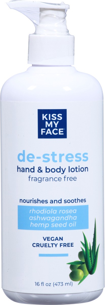 slide 4 of 9, Kiss My Face De-Stress Fragrance Free Hand & Body Lotion 16 fl oz, 1 ct