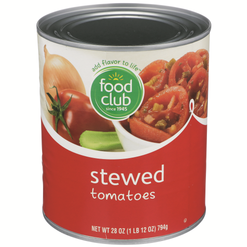 slide 1 of 1, Food Club Stewed Tomatoes, 28 oz