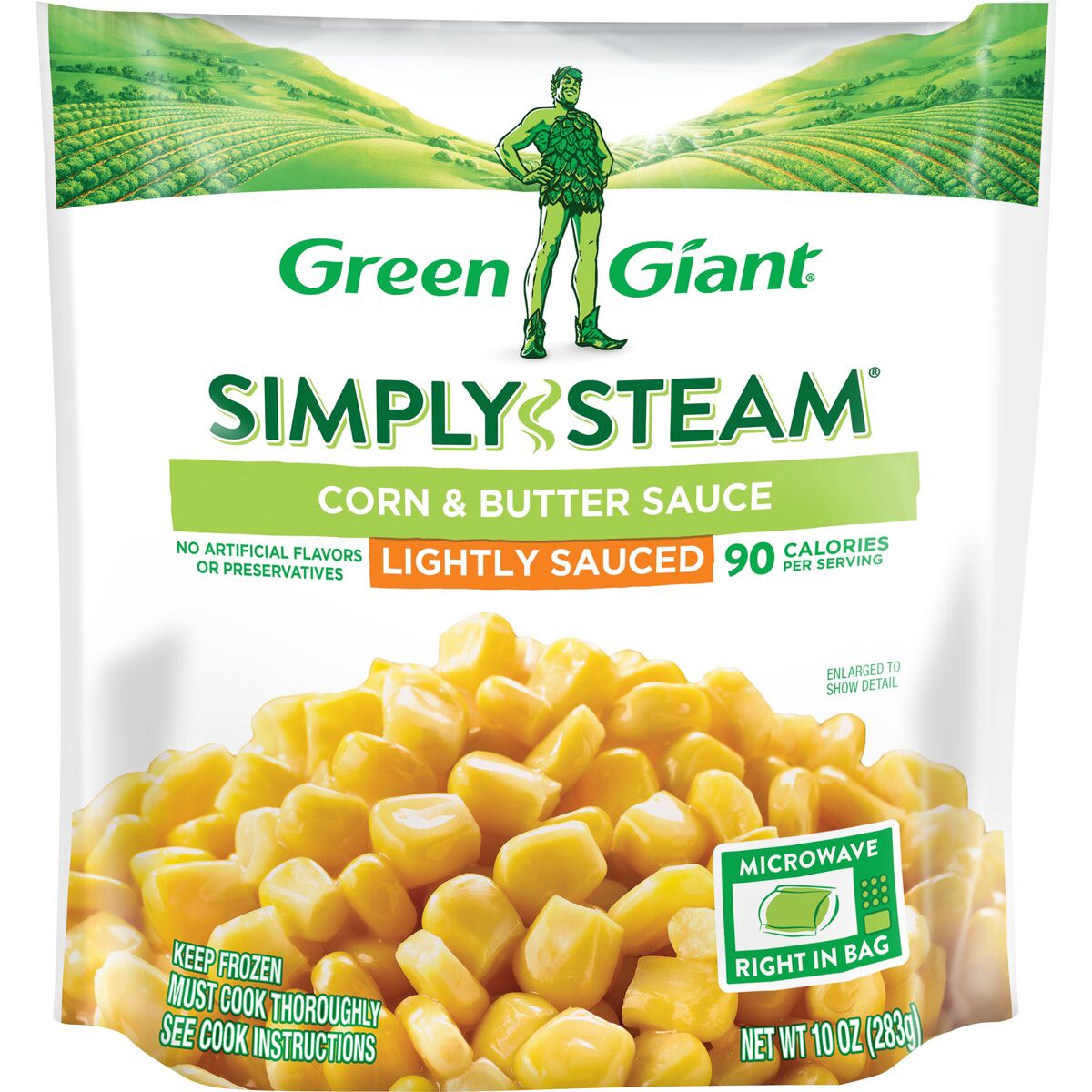 slide 4 of 8, Green Giant Simply Steam™ Lightly Sauced Corn & Butter Sauce 10 oz. Bag, 10 oz