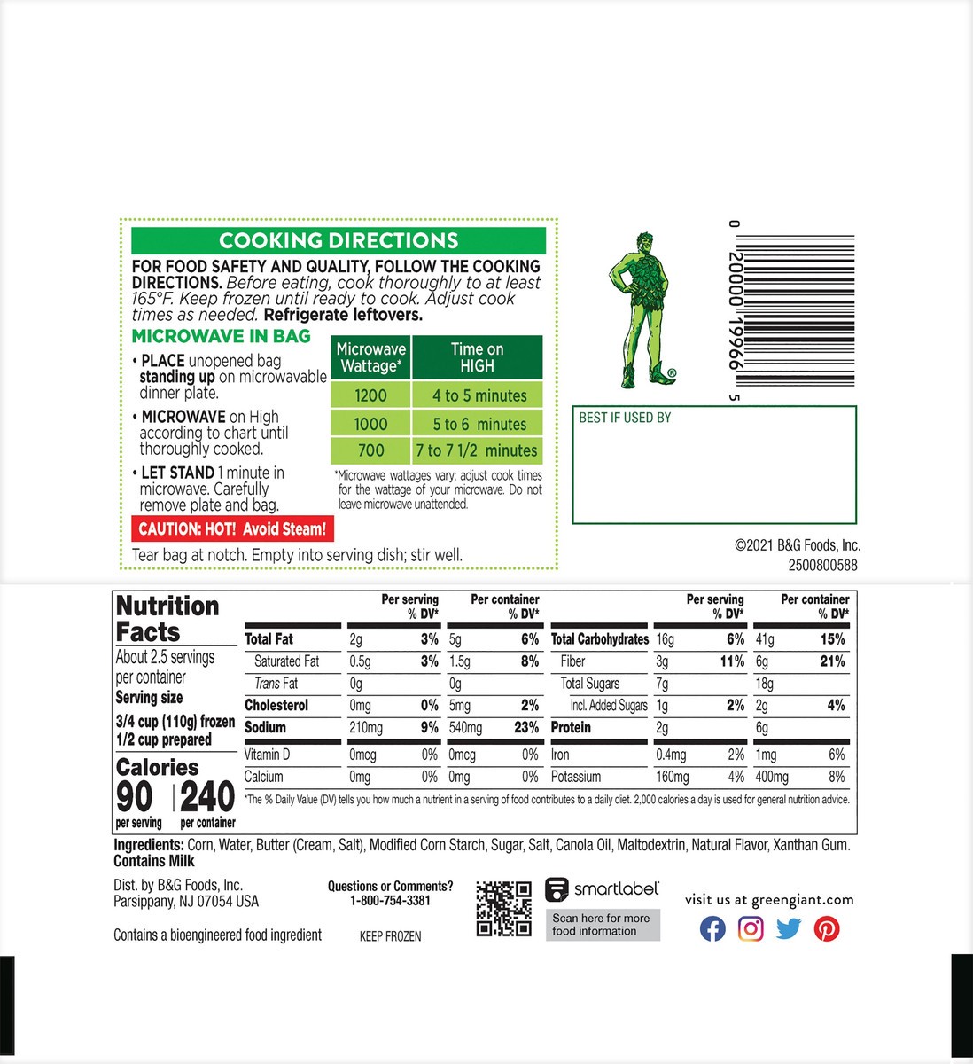 slide 7 of 8, Green Giant Simply Steam™ Lightly Sauced Corn & Butter Sauce 10 oz. Bag, 10 oz