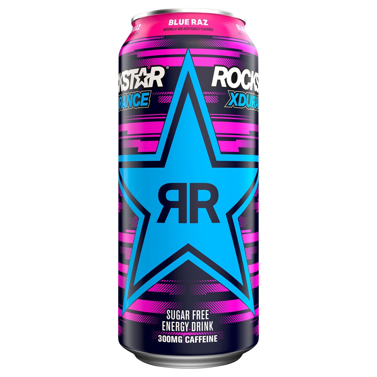 slide 1 of 5, Rockstar Xdurance Sugar Free Energy Drink Blue Raz Blueberry Raspberry Artificially Flavor - 16 fl oz, 16 fl oz