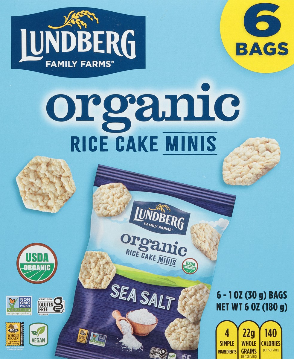 slide 3 of 13, Lundberg Family Farms Organic Sea Salt Rice Cake Minis 6 - 1 oz Bags, 6 ct