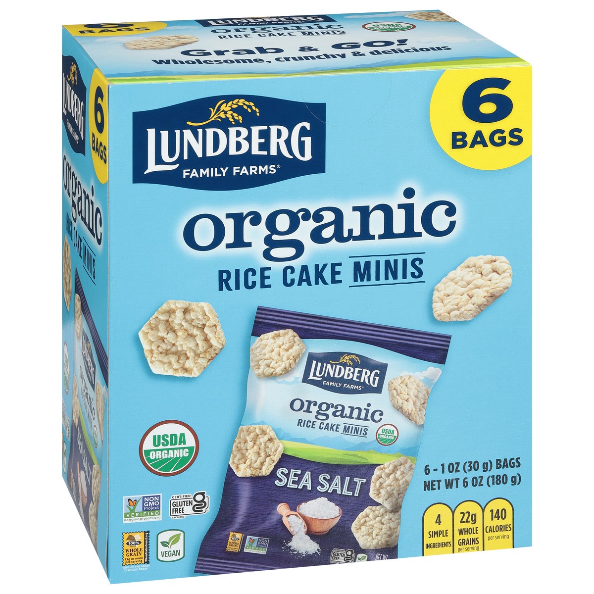 slide 7 of 13, Lundberg Family Farms Organic Sea Salt Rice Cake Minis 6 - 1 oz Bags, 6 ct